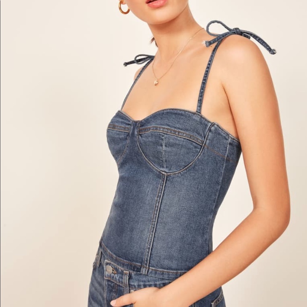 Reformation chiara denim top